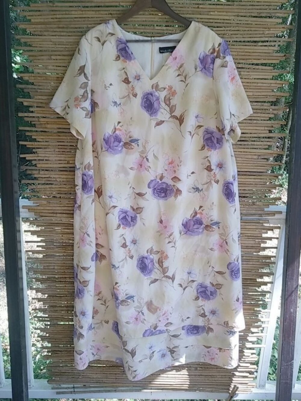 Wearabouts 32 Creme Tan Purple Maxi Dress Plus